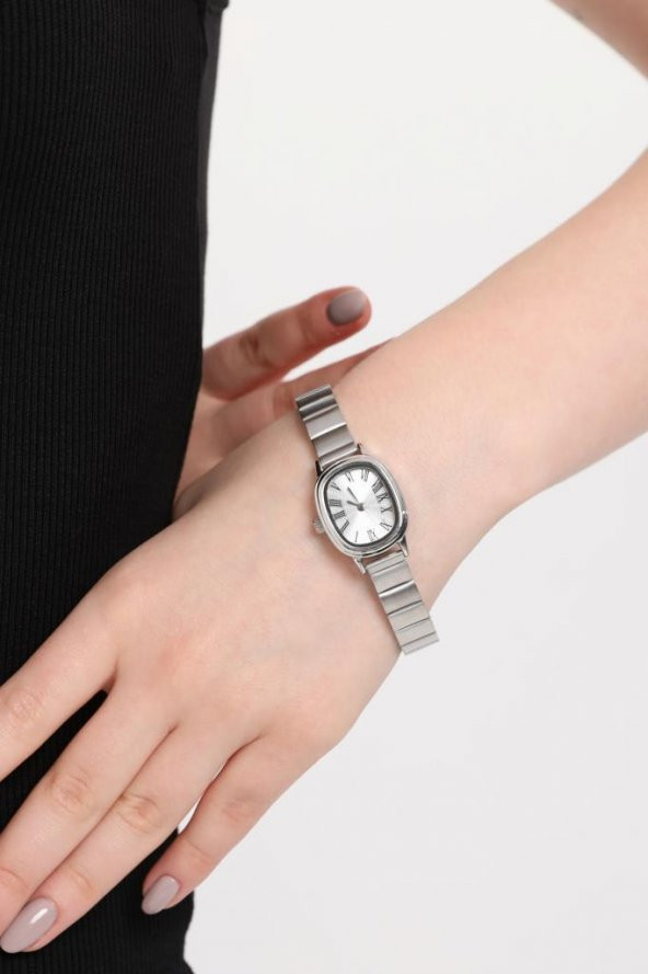 Lilith Roma Rakam Gümüş Kadran Gümüş Kordon Kadın Kol Saati - Resim 7