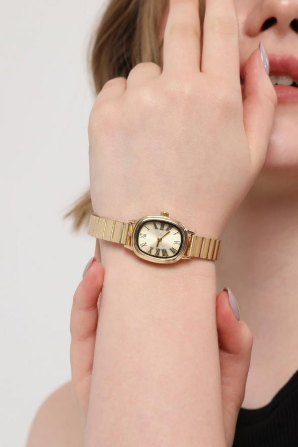 Lilith Roma Rakam Full Gold Kordon Kadın Kol Saati - Resim 5