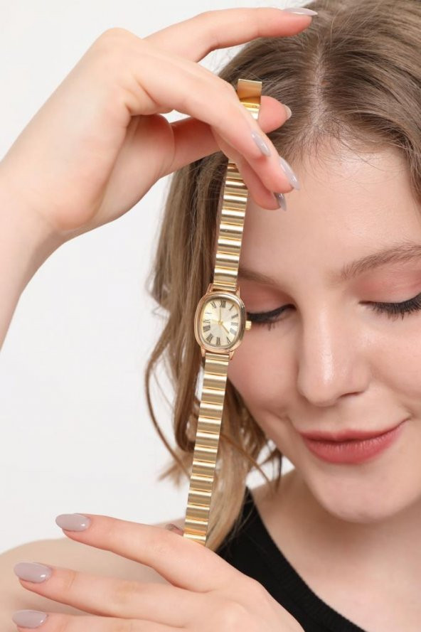 Lilith Roma Rakam Full Gold Kordon Kadın Kol Saati - Resim 9