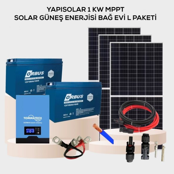 Yapısolar 1 Kw Mppt Solar Güneş Enerjisi Bağ Evi L Paketi