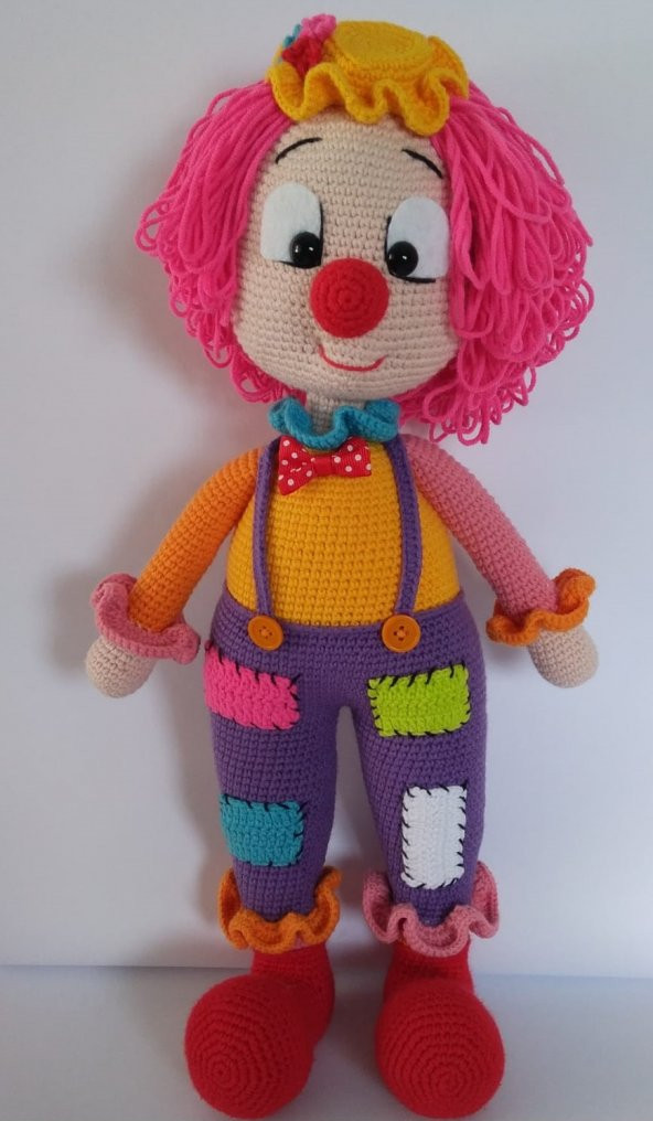 Yamalı Şirin Palyaço Amigurumi Organik Oyuncak