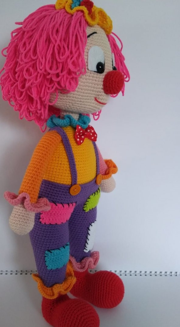 Yamalı Şirin Palyaço Amigurumi Organik Oyuncak - 3