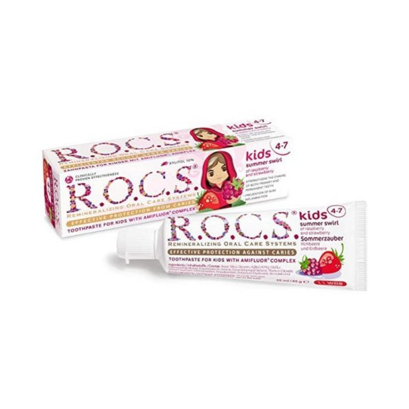 ROCS Kids 4-7 Yaş Ahududulu-Çilekli Çocuk Diş Macunu 35ml