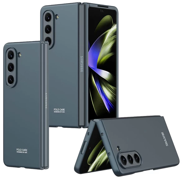 Samsung Galaxy Z Fold 5 Kılıf Sert Renkli Kıpta Kapak - 5