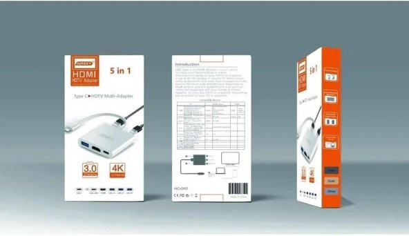Technow Airsky HC-04D Type-c USB-C to 5 in 1 Adaptör Çevirici - 3
