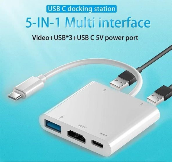 Technow Airsky HC-04D Type-c USB-C to 5 in 1 Adaptör Çevirici - 8