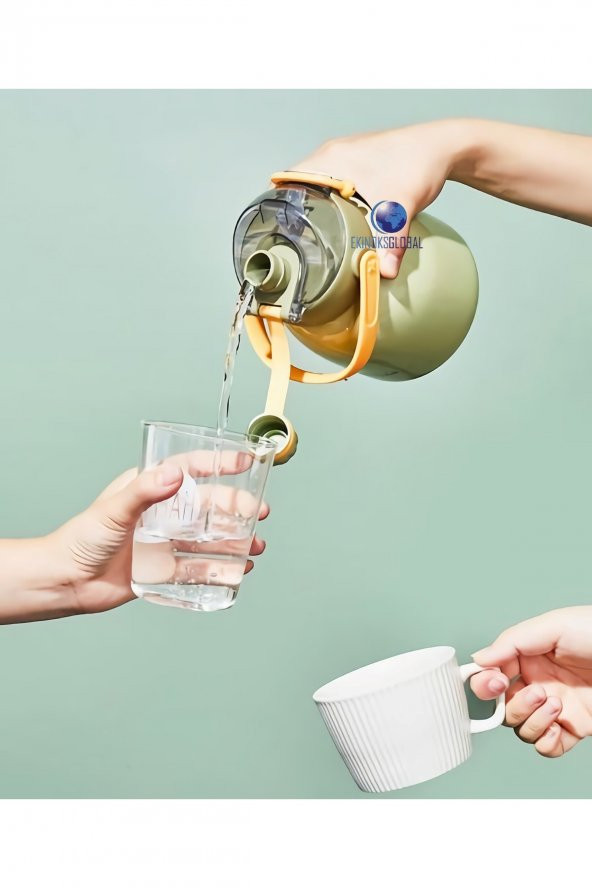 Çocuk Boyun Askılı 1000 Ml Pipetli Paslanmaz Çelik Termos - 5