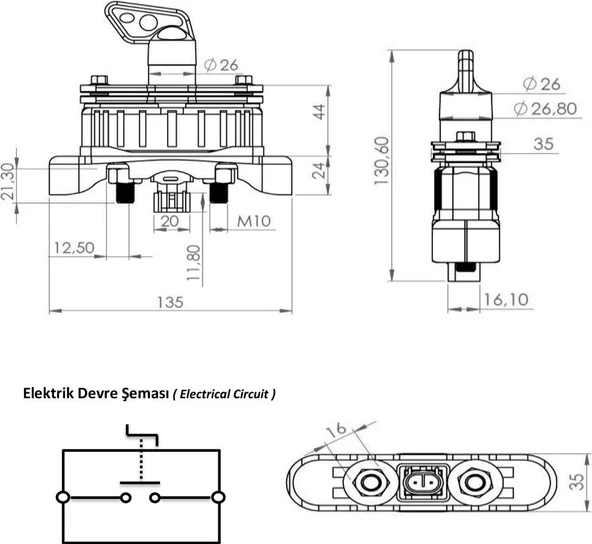 TIR KAMYON AKÜ DEVRE KESİCİ ŞALTER - 12V 24V 200A - Resim 4