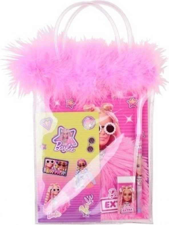 Dolphin Barbıe B-7746 Kırtasiye Seti-Tüylü Pvc Çantalı ürün görseli 1