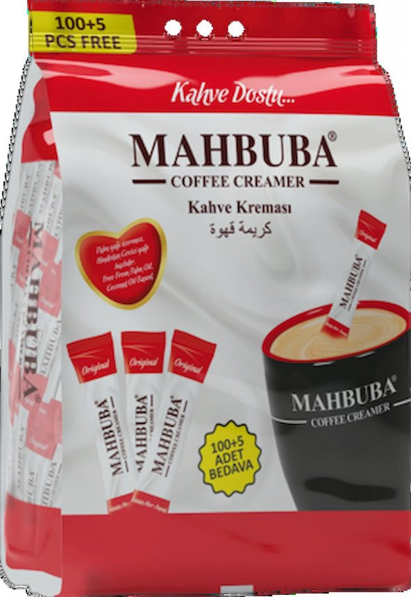 Mahbuba Kahve Kreması Beyazlatıcı Süt Tozu 100 + 5 Adet 4 Gr Stick