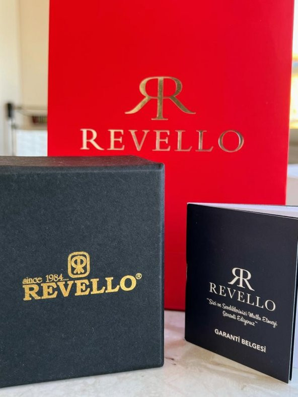 RVL-1845-F Revello Altın Kaplama Kararma Renk Atma Yapmaz Swarovski Taşlı 3Atm Su Geçirmez+Bileklik - 6