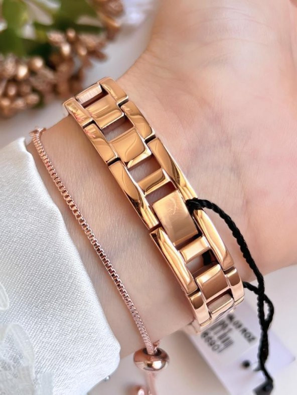 RVL-1851-F Revello Elite Model Bronz/Rose Özel Renk 30 Mt Su Geçirmez+Bileklik Lady Wristwatch - Resim 6