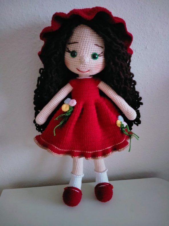 Şapkalı Şirin Şeker Bebek Amigurumi Organik Oyuncak