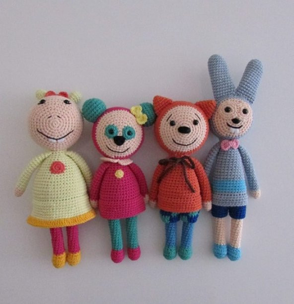 Kare Takımı Amigurumi Organik Oyuncak