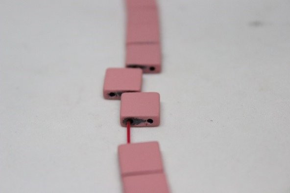 Hematit Taşı Çift Delikli YARIM Dizi (17540) (18cm Uzunluğundadır) - 2