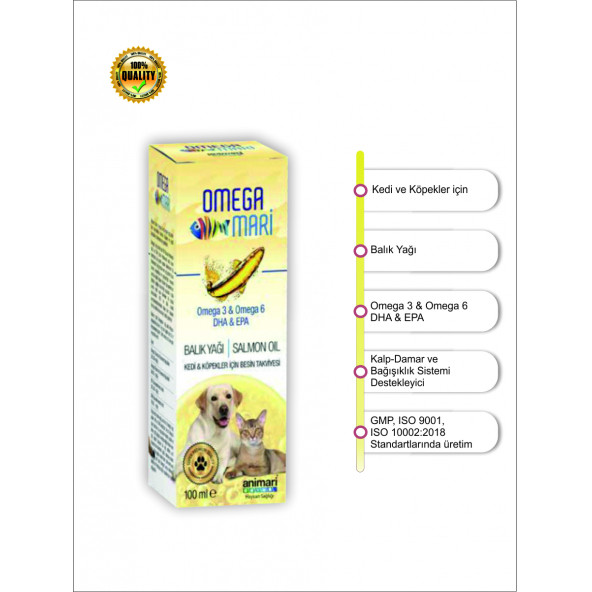 Animari Omega Mari 100 ml Omega 3 & Omega 6 & DHA & EPA Balık Yağı