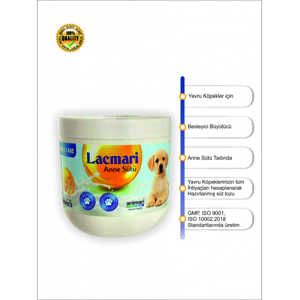 Animari LacmariDog 200 gr Yavru Köpekler için Süt Tozu