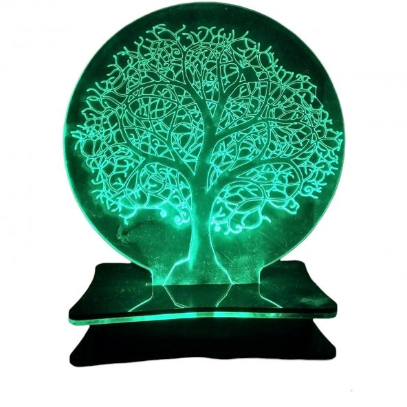 3D Efektli Hayat Ağacı Gece Lambası Uzaktan Kumandalı 24 Renk