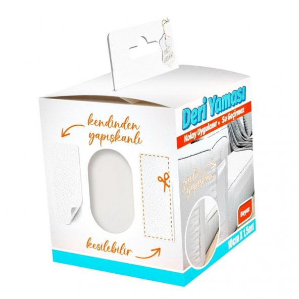 Deri Yaması Kendinden Güçlü Yapışkanlı Kolay Uygulanır Su Geçirmez 10cmX1,5 Metre-Beyaz - Resim 4