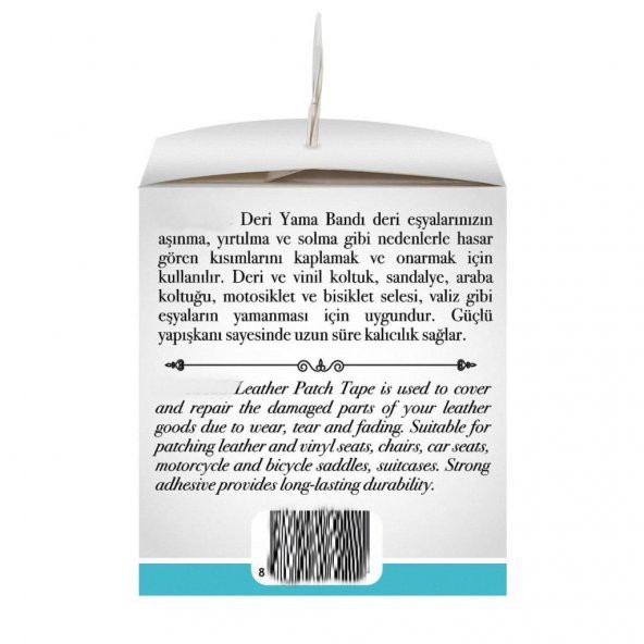 Deri Yaması Kendinden Güçlü Yapışkanlı Kolay Uygulanır Su Geçirmez 10cmX1,5 Metre-Beyaz - Resim 6