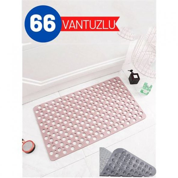 TransForMacion Banyo Duş Kaydırmaz Paspas PUDRA 66 Vantuzlu Karree Design 716667 - 2