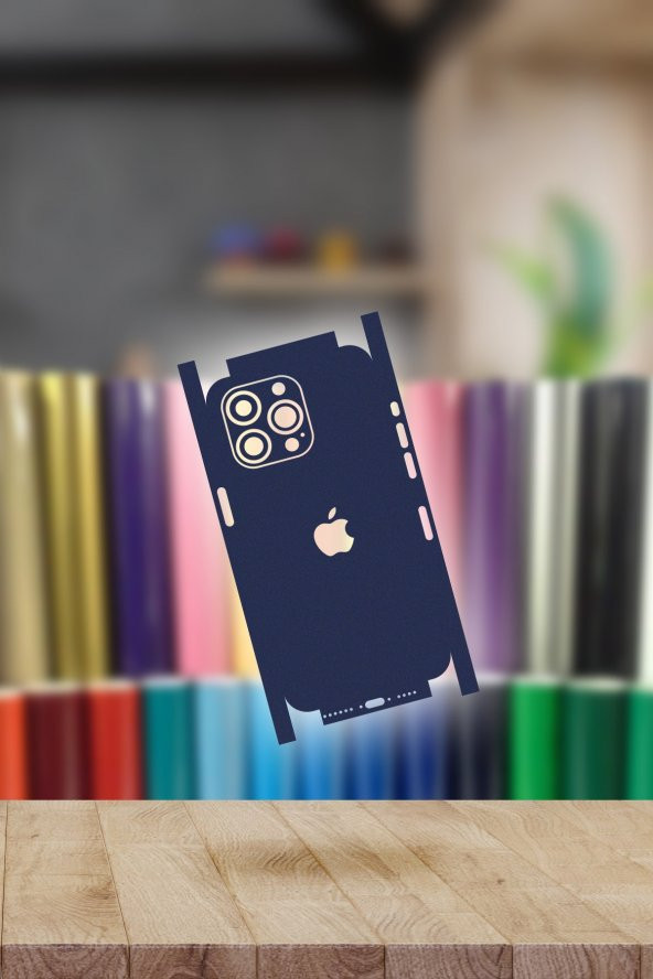Lacivert iPhone 14 Pro Max Kaplama Arka Ve Yan Full Kaplayan Koruyucu Body Hydrogel Kaplama - 2