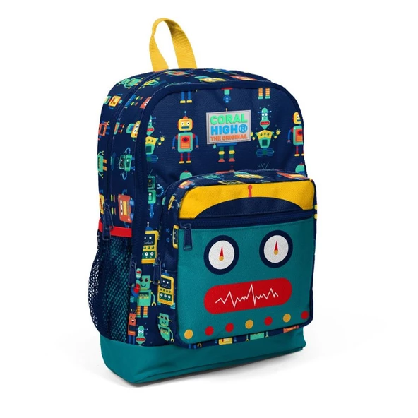 Coral High Robot Desenli Erkek Çocuk İlköğretim Okul Sırt Çantası ve Beslenme Çanta Seti - 2