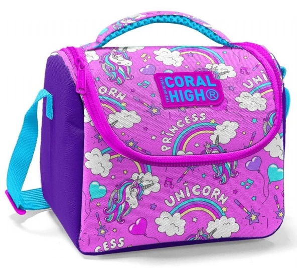 Coral High İlkokul Sırt Çantası ve Beslenme Çantası Seti - Kız Çocuk Unicorn - Resim 4