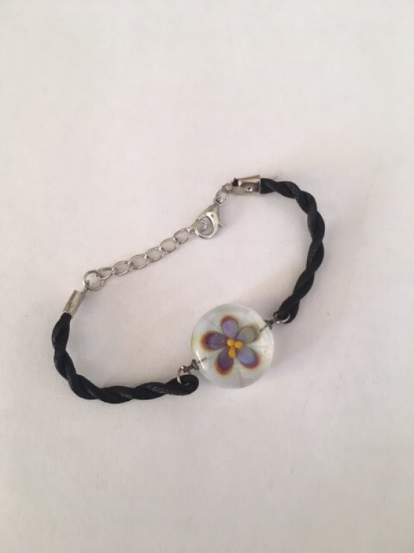 Reyonon Papatya Desenli  Bileklik - Resim 2