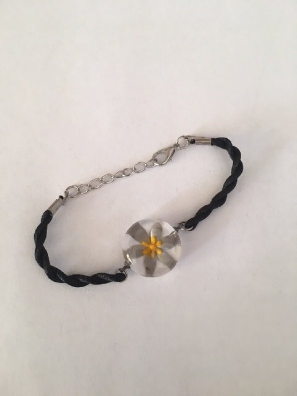 Reyonon Papatya Desenli  Bileklik - Resim 3