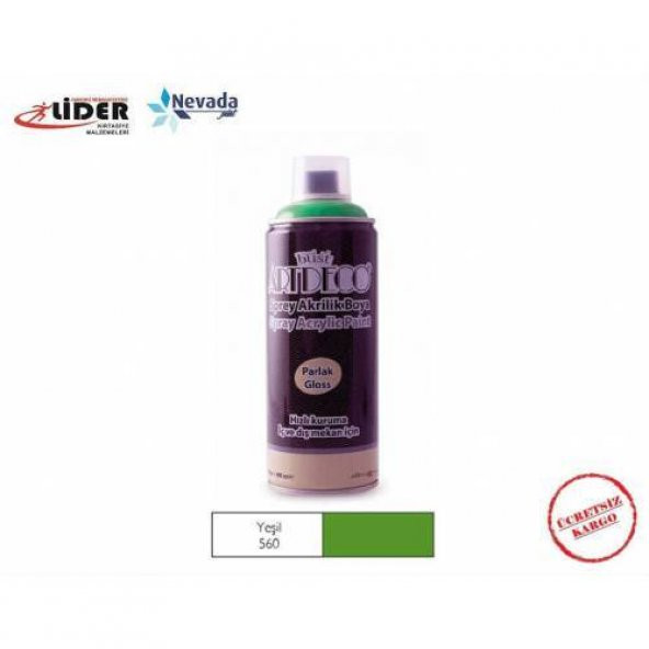 ARTDECO AKRİLİK SPREY BOYA 400 ML YEŞİL Y-400-560 ÜCRETSİZ KARGO ürün görseli