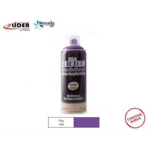 ARTDECO AKRİLİK SPREY BOYA 400 ML MOR Y-400-436 ÜCRETSİZ KARGO