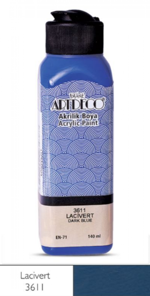 ARTDECO AKRİLİK BOYA 140 ML LACİVERT Y-070R-3611 Ücretsiz Kargo
