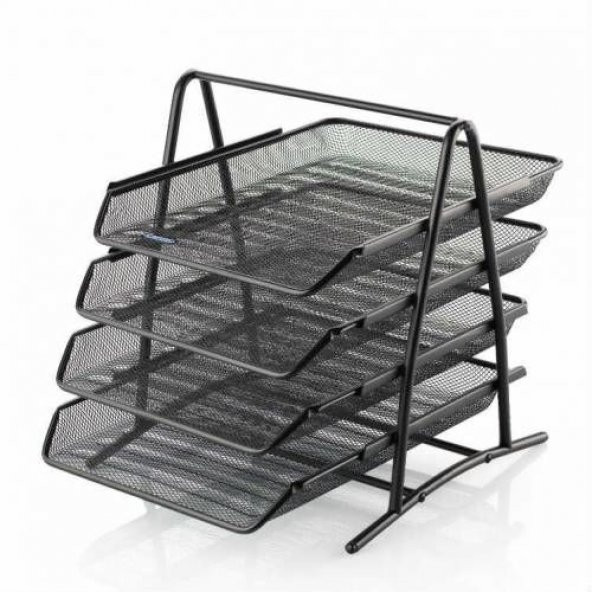 METAL EVRAK RAFI 4 KATLI SİYAH ürün görseli