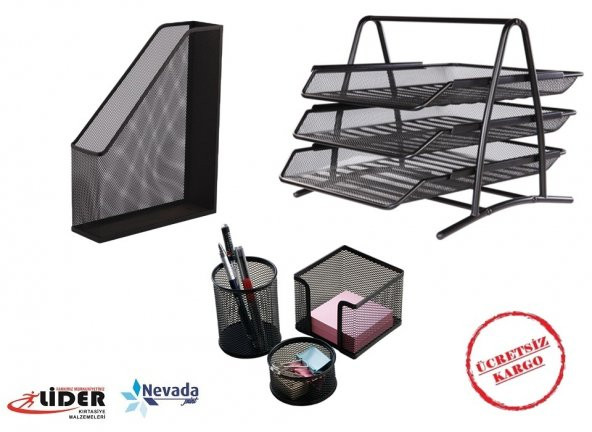 SİYAH METAL EVRAK RAFI,KALEMLİK,MAGAZİNLİK ürün görseli