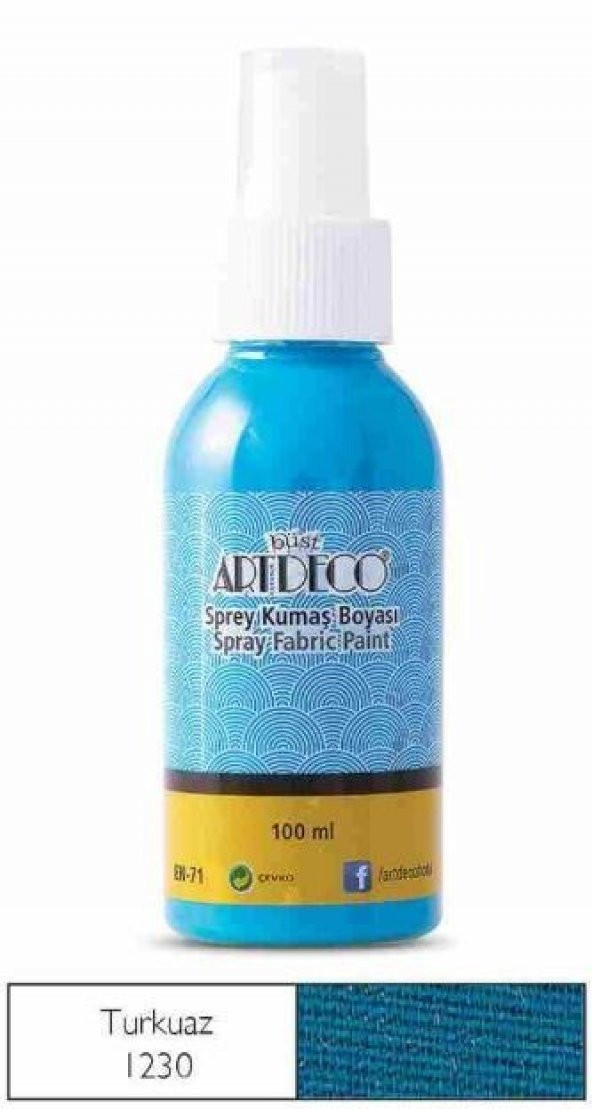 ARTDECO SPREY KUMAŞ BOYASI TURKUAZ 1230 100 ML ÜCRETSİZ KARGO ürün görseli