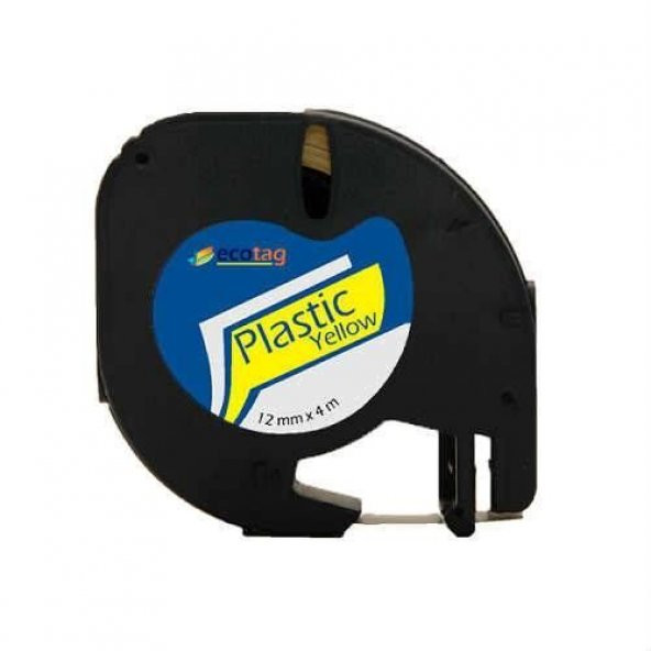 DYMO LETRATAG MUADİL PLASTİK ETİKET SARI 12MM X 4 METRE ürün görseli