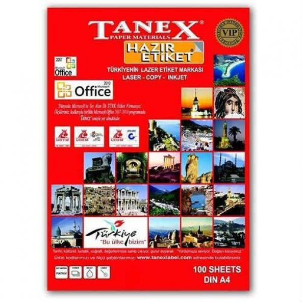 Tanex TW-2180 - 37 x 14,25 mm Laser Etiket 100 Adet Ücretsiz Karg