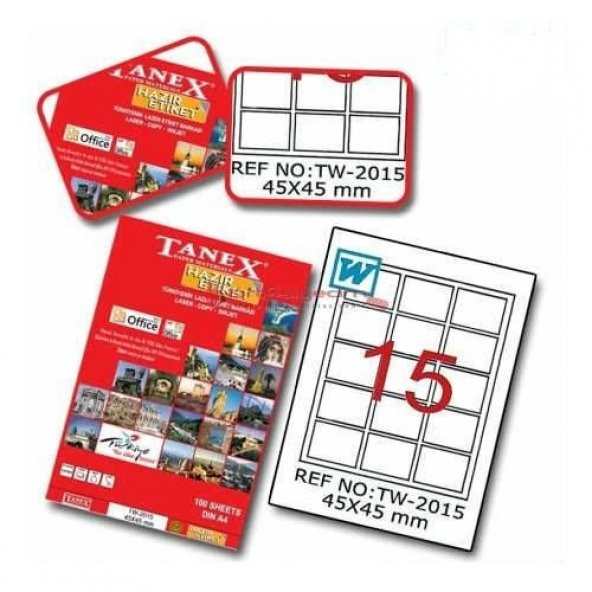 Tanex TW-2015 Etiket 45 x 45mm Ücretsiz Kargo ürün görseli 1