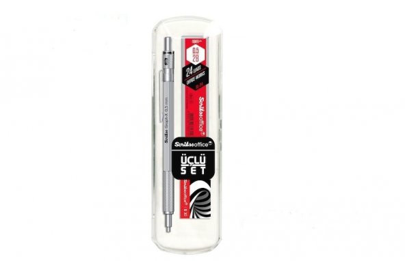 SCRIKSS GRAPH-X VERSATİL KALEM 3LÜ SET 0.5MM KURŞUN GRİ - 1