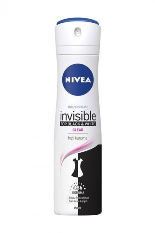 Invisible Black White Clear Sprey Kadın 150 ml