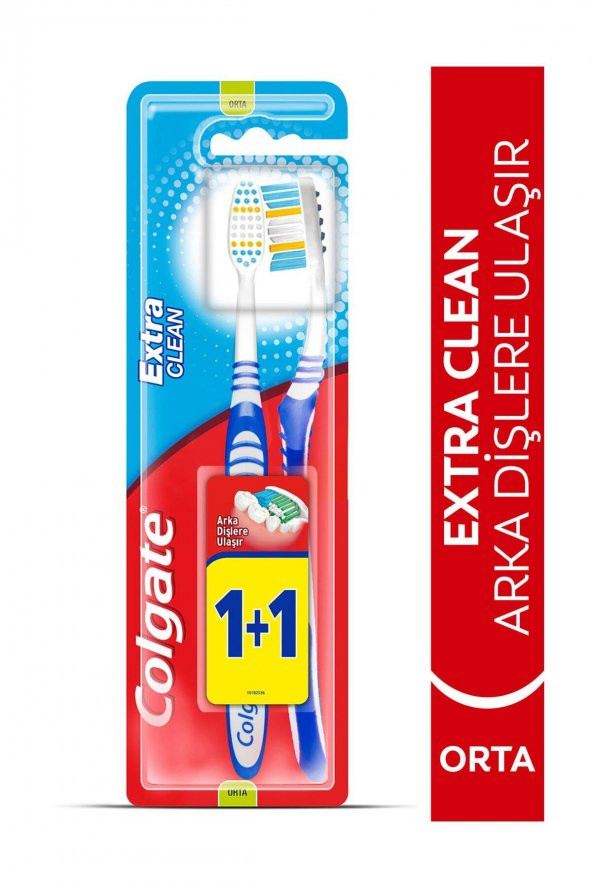 Extra Clean Dil Temizleyicili Arka Dişlere Uzanan Orta Diş Fırçası 2li