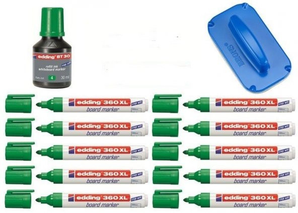 Edding 360 XL Silinebilir Yazı Tahtası Kalemi Seti Board Marker Yeşil