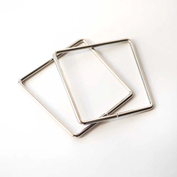 Metal Çanta Sapı // GÜMÜŞ Kare (Çift) ürün görseli