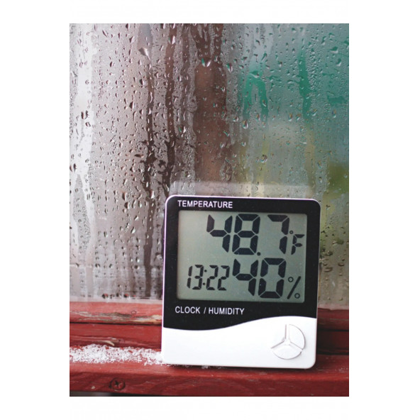 50 Adet Dijital Termometre Sıcaklık Ve Nem Ölçer Masa Saati Alarm A33 - (50 Adet.). - 2