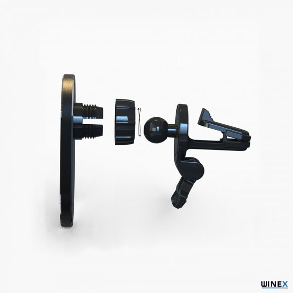 Winex 15W Magsafe Sensörlü Araç İçi Kablosuz Hızlı Şarj Aleti ve Telefon Tutucu YK3454 - 3