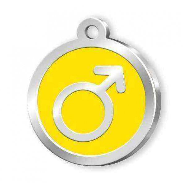 Mineli Erkek Sembol Desenli Künye Sarı