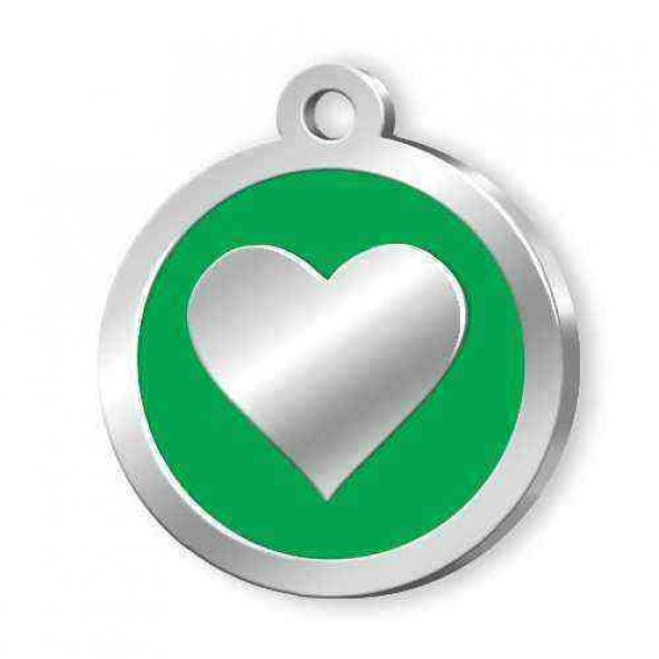 Mineli Seri Kalp Desenli Künye Yeşil