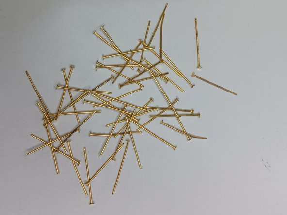 Nikel Kaplama Düz Takı Çivisi Sarı 1Kg 26mm - 2