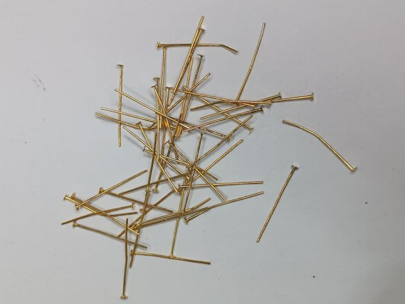 Nikel Kaplama Düz Takı Çivisi Sarı 1Kg 30mm - 2